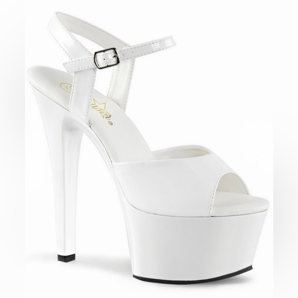 White Pleaser Heels